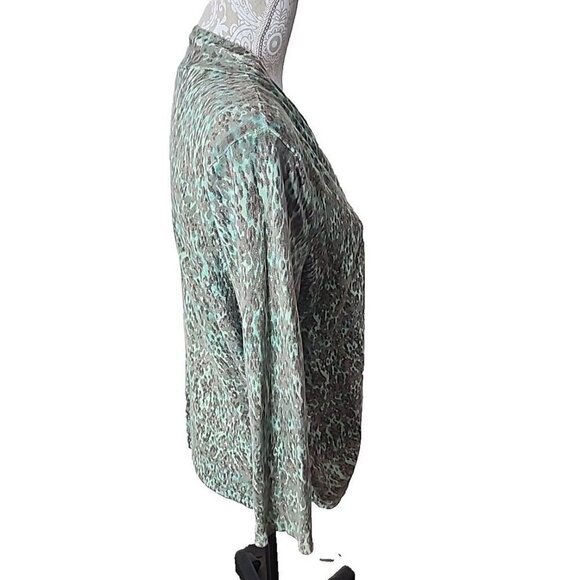 Soft Surroundings Cardigan Open Brown Green Rayon Nylon Women's XL - Picture 3 of 7